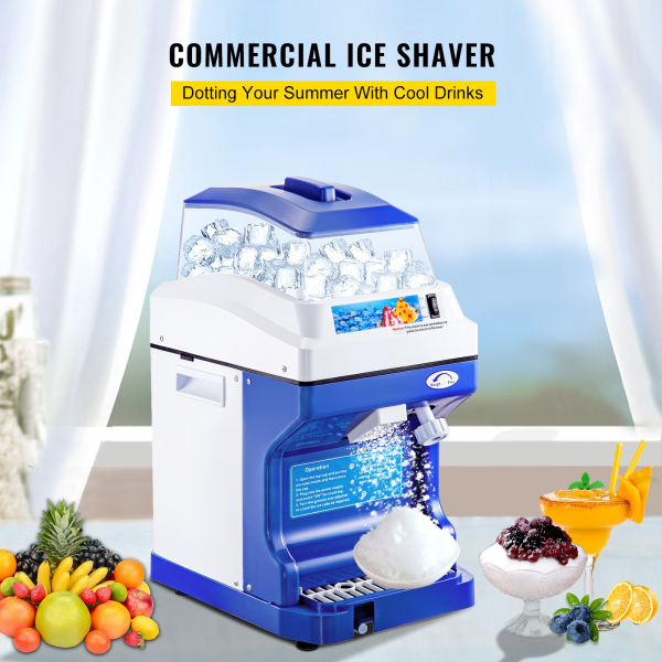 110V Commercial Ice Shaver Crusher 441LBS H with 11LBS Hopper, 300W Tabletop Electric Snow Cone Maker 320 RPM Rotate Speed Perfect For Parties Events Snack Bar For Sale