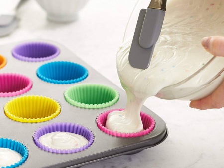 12 Reusable Silicone Baking Cups Sale