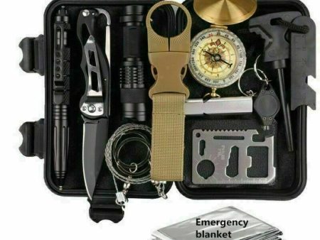 14-In-1 Outdoor Emergency Survival Kit Camping Hiking Tactical Gear Case Set Box For Cheap