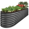 Best Choice Products 8X2X2Ft Metal Raised Garden Bed, Oval Outdoor Planter Box W  4 Support Bars - Charcoal on Sale