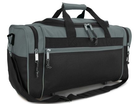 21   Sports Duffle Bag with Adjustable Strap in Gray on Sale