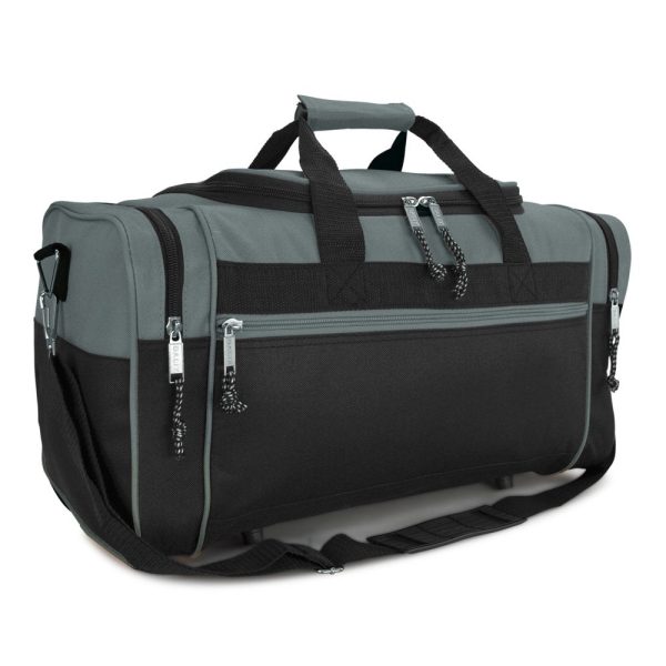 21   Sports Duffle Bag with Adjustable Strap in Gray on Sale