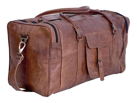 21 Inch Vintage Leather  Duffle Bags for Men and Women Online Sale