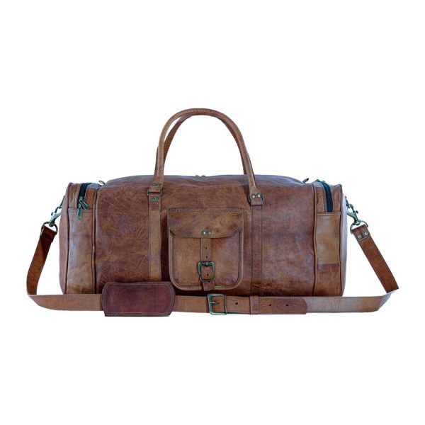 21 Inch Vintage Leather  Duffle Bags for Men and Women Online Sale