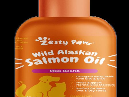 Zesty Paws Pure Wild Alaskan Salmon Oil Liquid Food Supplement for Dogs or Cats, 8 Fl Oz, Skin Care Cheap