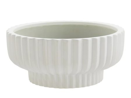 Better Homes & Gardens Pottery 12  Fischer round Ceramic Planter, White Online now