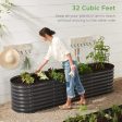 Best Choice Products 8X2X2Ft Metal Raised Garden Bed, Oval Outdoor Planter Box W  4 Support Bars - Charcoal on Sale