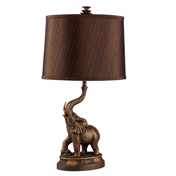 27   Bronze Bedside Table Lamp With Brown Shade  For Cheap