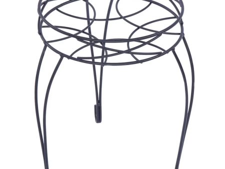 13IN Mainstays round Matte Black Metal Plant Stand Discount