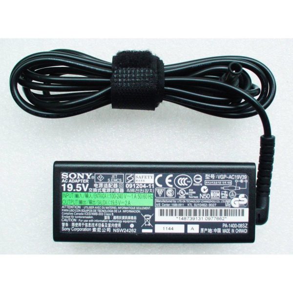 New Genuine Sony AC Adapter Charger VGP-AC19V39 19.5V 2A 39W 6.0*4.4mm with Central Pin Inside For Sale