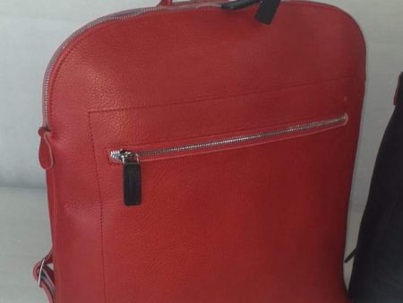 SWA Collection Leather Backpack - Red Online Sale