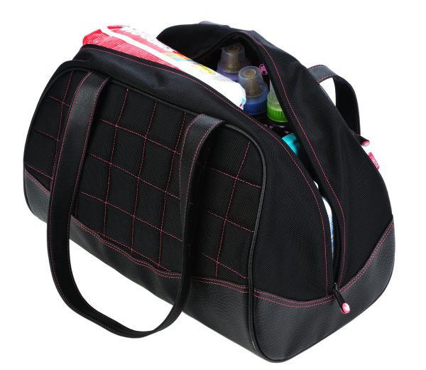 Small Sumo Duffel (Black with Pink Stitching) Hot on Sale