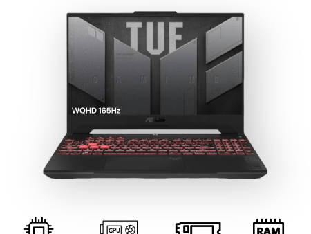 Asus Tuf A15 15.6  wqhd ips 165Hz | Ryzen 9 7940hs, 16gb ram, 512gb ssd | rtx 4070 8gb, Eng-Russian Keyboard DOS Online Sale