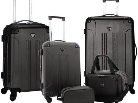 Chicago Plus Luggage Set - 5 pc (Available in 3 colors) Hot on Sale