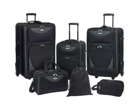 Sky View Expandable Luggage Value Set - 6 Pc (Available in 2 colors) Hot on Sale