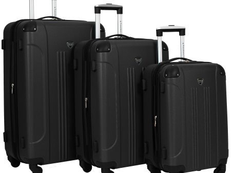 Chicago Expandable Hardside Luggage 3 Pc Set W  360⁰ (8) Wheels (Available in 2 colors) For Sale